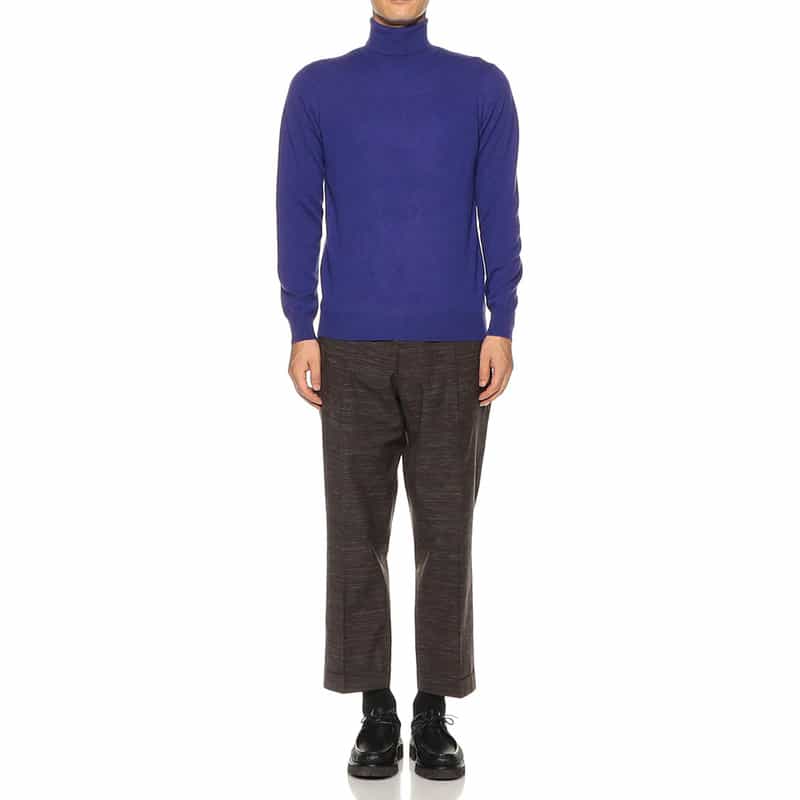 BARNEYS NEW YORK ウールカシミヤタートルネックニットプルオーバー PURPLE