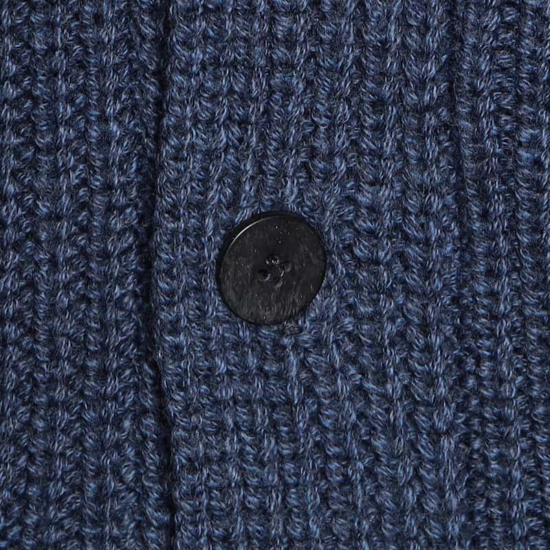 BARNEYS NEW YORK ショールカラーニットカーディガン NAVY