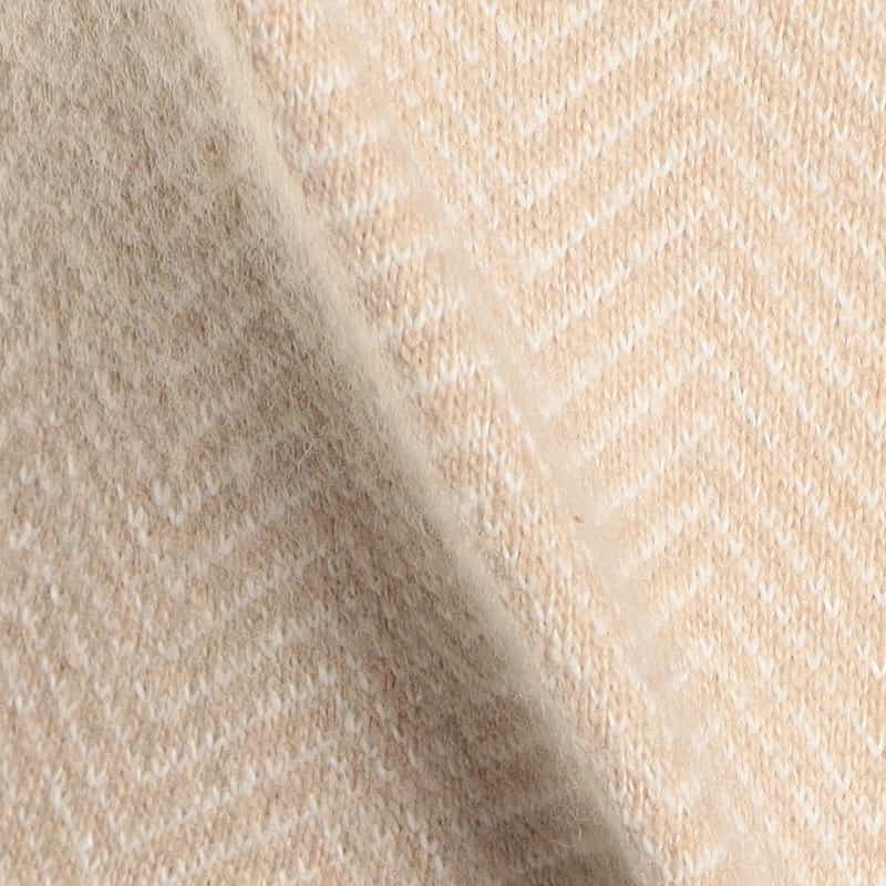 BARNEYS NEW YORK ジャカードヘリンボーンニットプルオーバー BEIGE