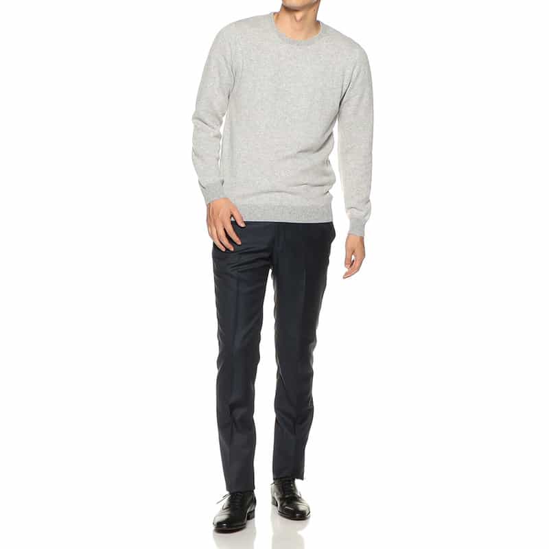 BARNEYS NEW YORK ジャカードヘリンボーンニットプルオーバー LIGHT GRAY