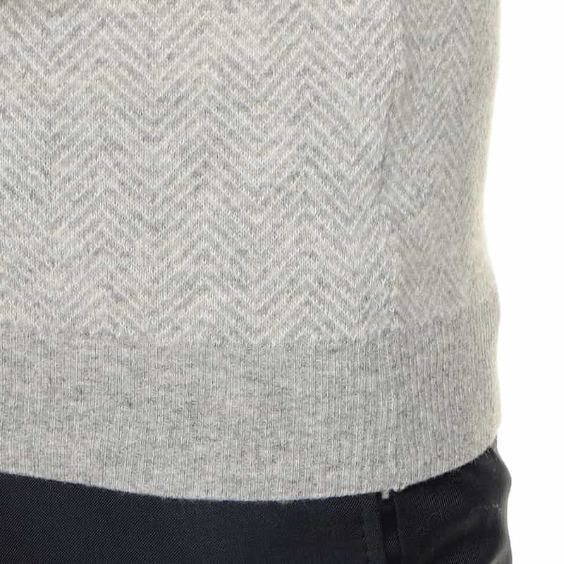 BARNEYS NEW YORK ジャカードヘリンボーンニットプルオーバー LIGHT GRAY