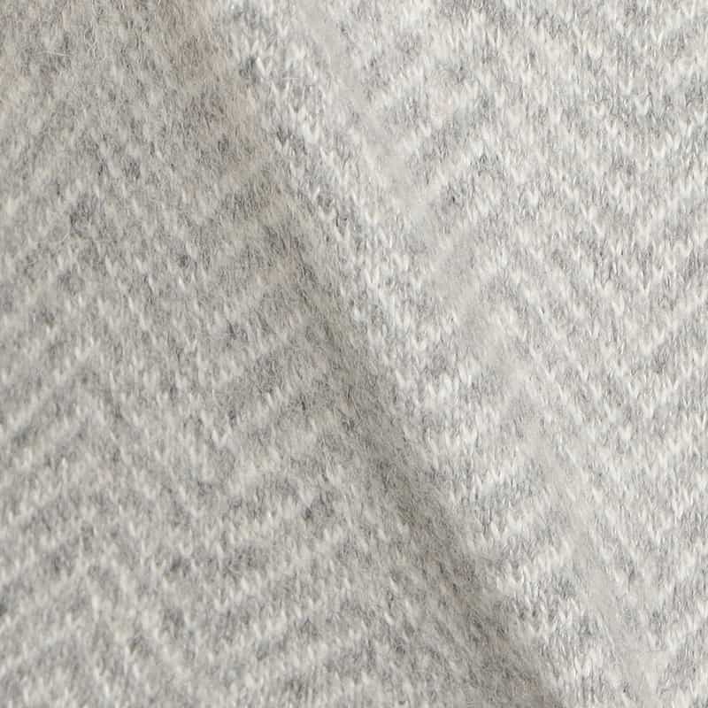 BARNEYS NEW YORK ジャカードヘリンボーンニットプルオーバー LIGHT GRAY