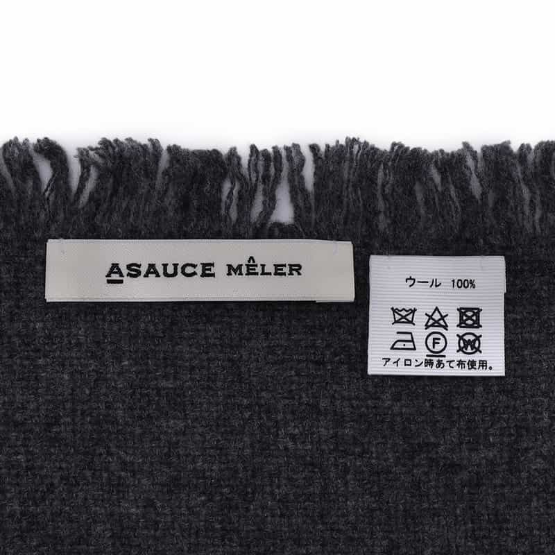 ASAUCE MELER フリンジスカーフ GRAY