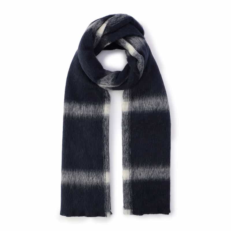 ASAUCE MELER チェック柄スカーフ NAVY