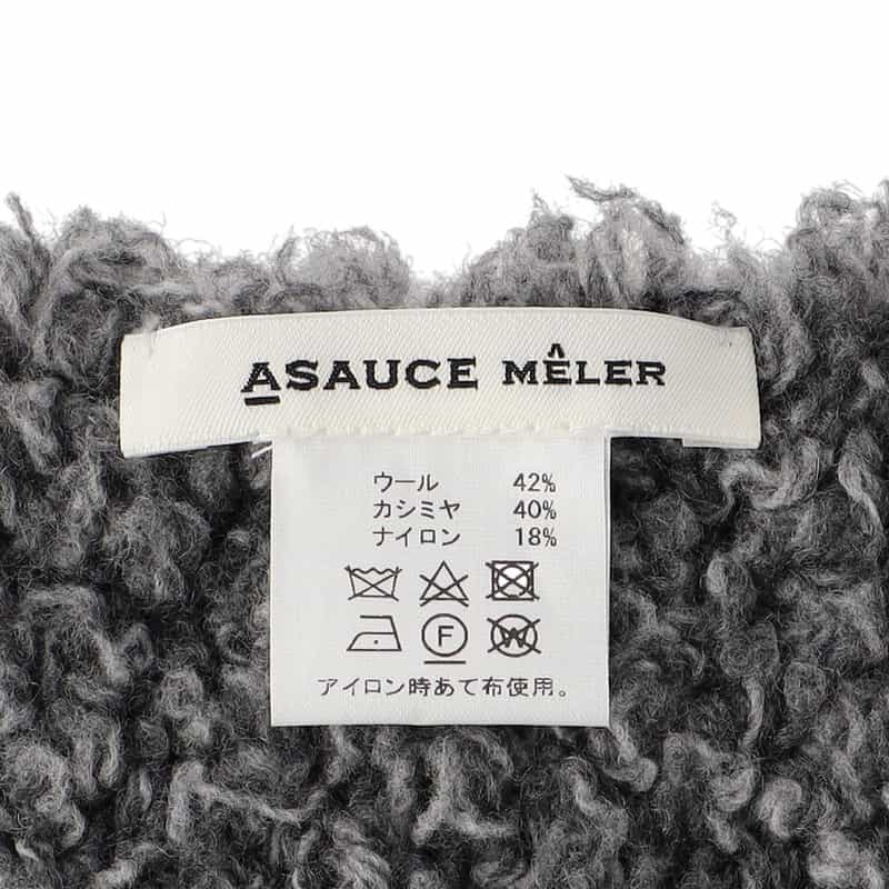 ASAUCE MELER トライアングル ニットスカーフ GRAY