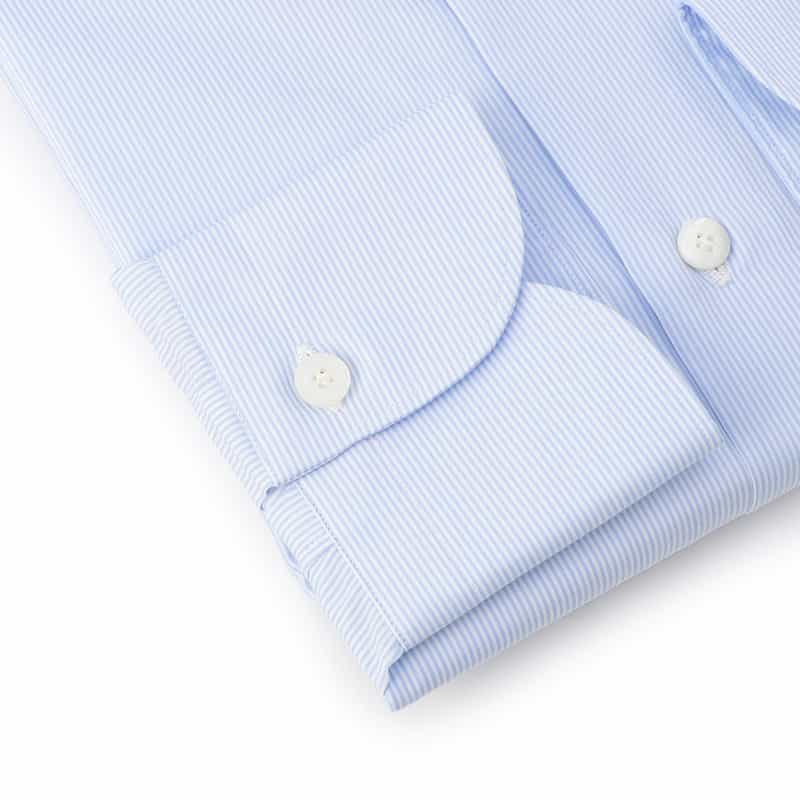 FINAMORE ストライプ柄ドレスシャツ "MILANO" LIGHT BLUE