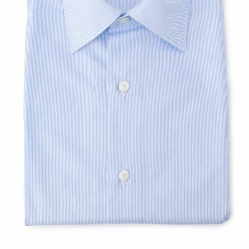 FINAMORE ストライプ柄ドレスシャツ "MILANO" LIGHT BLUE