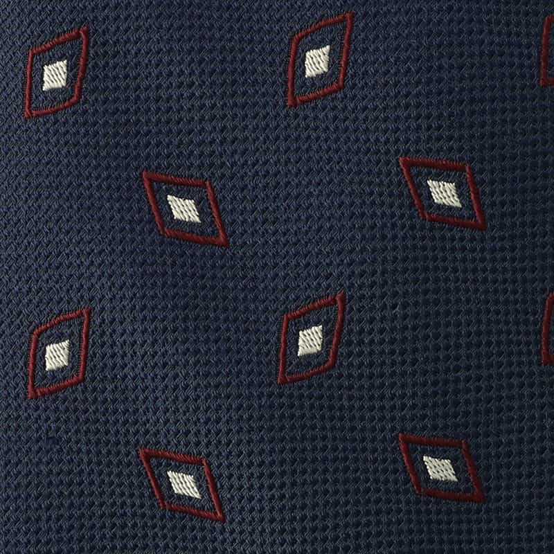 BREUER ダイヤ柄タイ NAVY