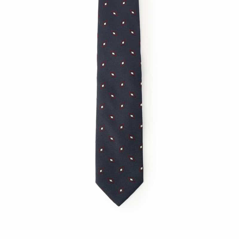 BREUER ダイヤ柄タイ NAVY
