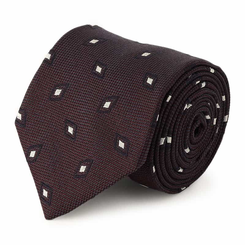 BREUER ダイヤ柄タイ WINE