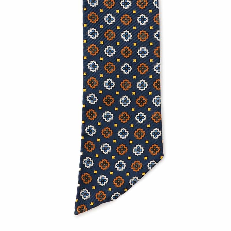 ATTO VANNUCCI FIRENZE 小紋柄アスコットタイ NAVY