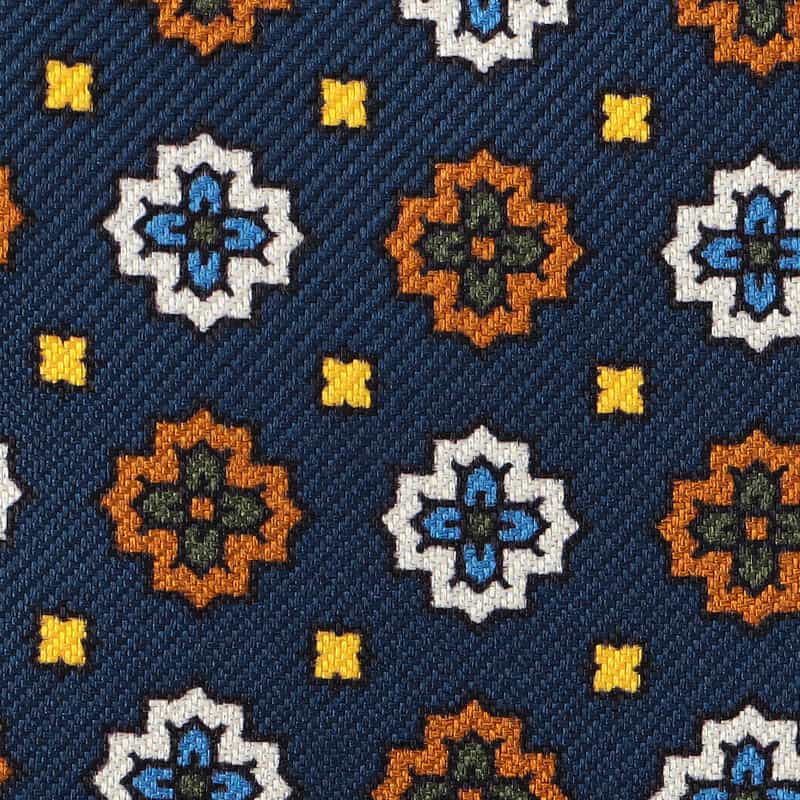 ATTO VANNUCCI FIRENZE 小紋柄アスコットタイ NAVY