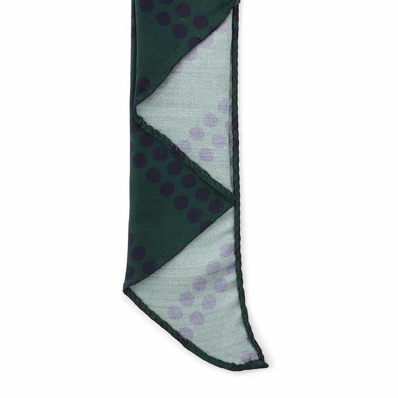 ATTO VANNUCCI FIRENZE ドットストライプ柄アスコットタイ GREEN