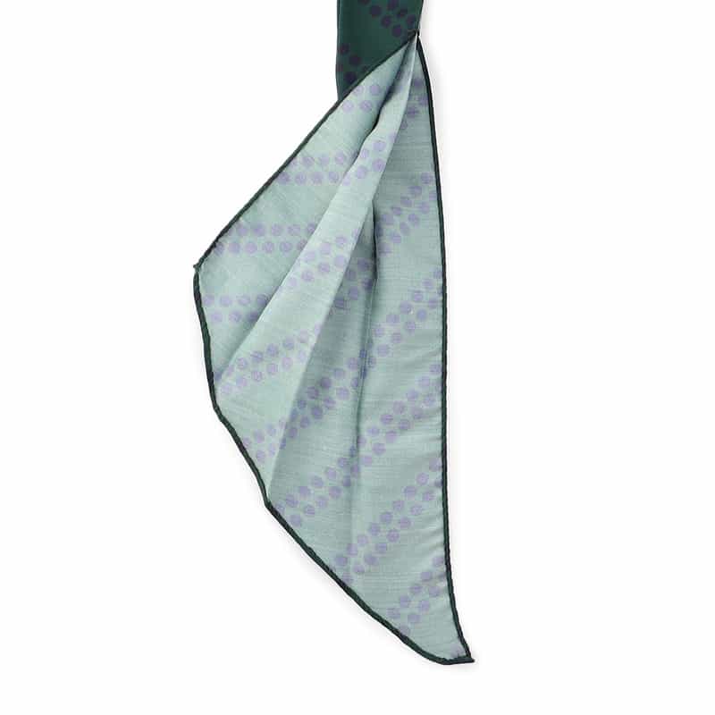 ATTO VANNUCCI FIRENZE ドットストライプ柄アスコットタイ GREEN