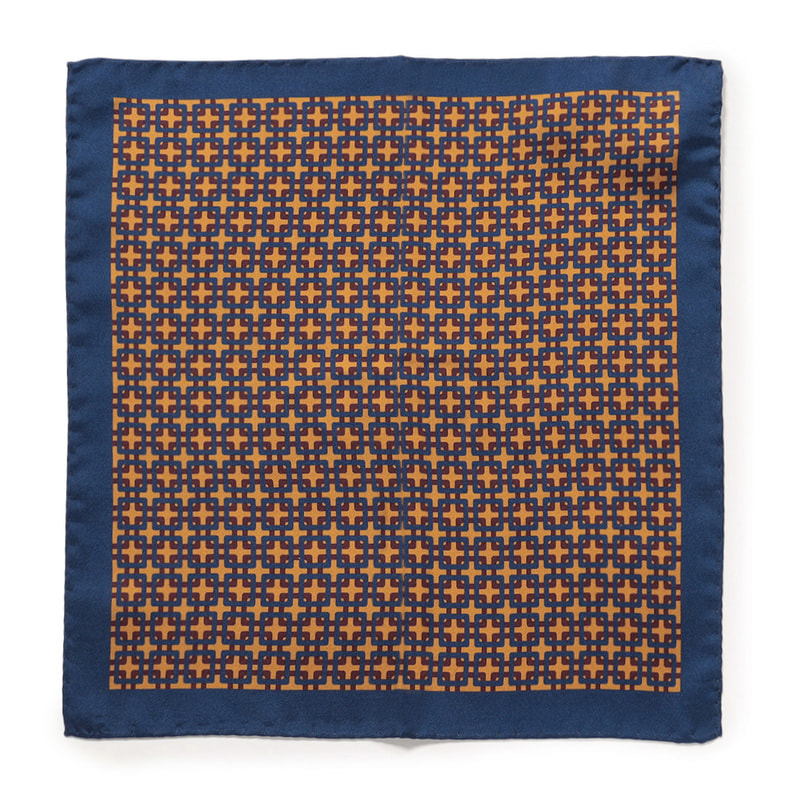 STEFANO BIGI ポケットチーフ NAVY