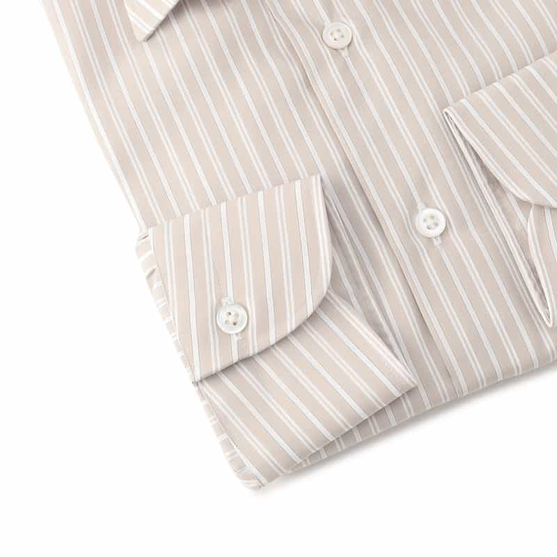 BARNEYS NEW YORK ストライプ柄ドレスシャツ "MADISON" BEIGE