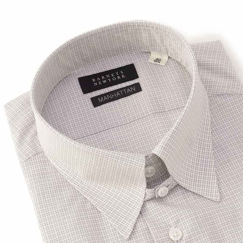 BARNEYS NEW YORK グラフチェック柄ドレスシャツ "MANHATTAN" GRAY