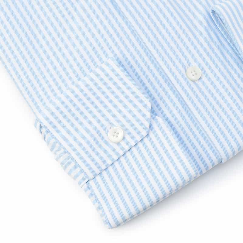 XACUS ストライプ柄ドレスシャツ LIGHT BLUE