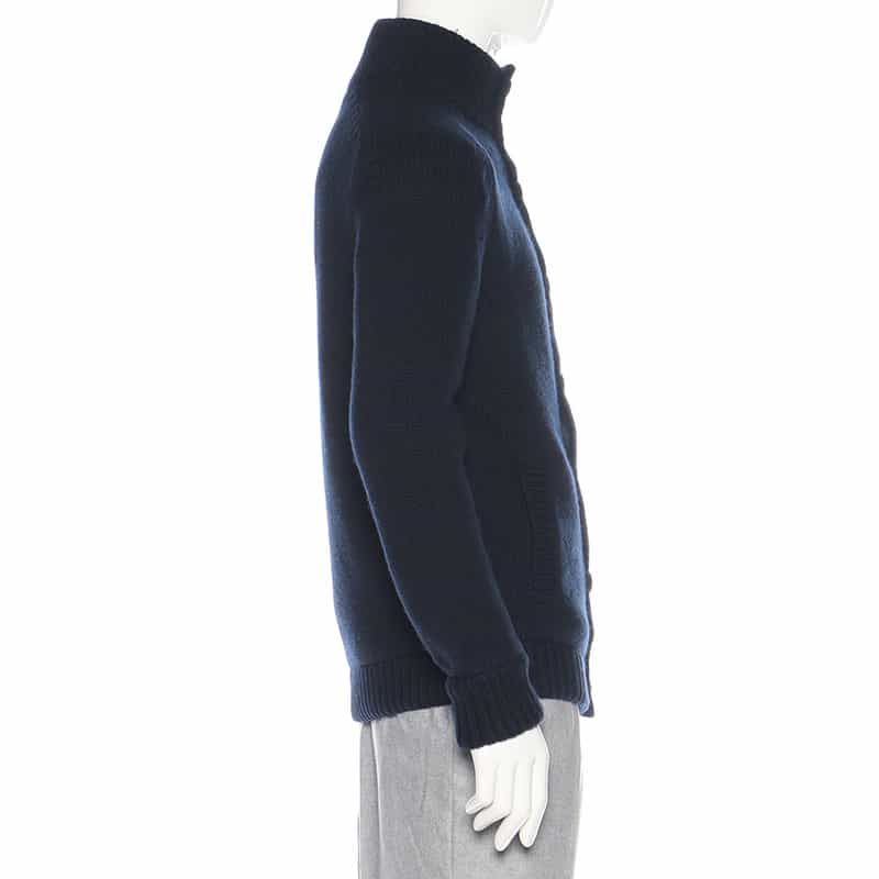 HERNO "RESORT" スタンドカラーニットブルゾン NAVY
