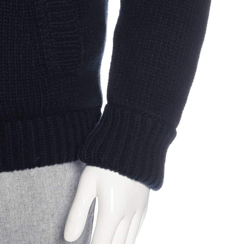 HERNO "RESORT" スタンドカラーニットブルゾン NAVY