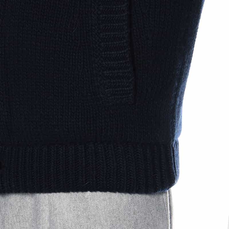 HERNO "RESORT" スタンドカラーニットブルゾン NAVY