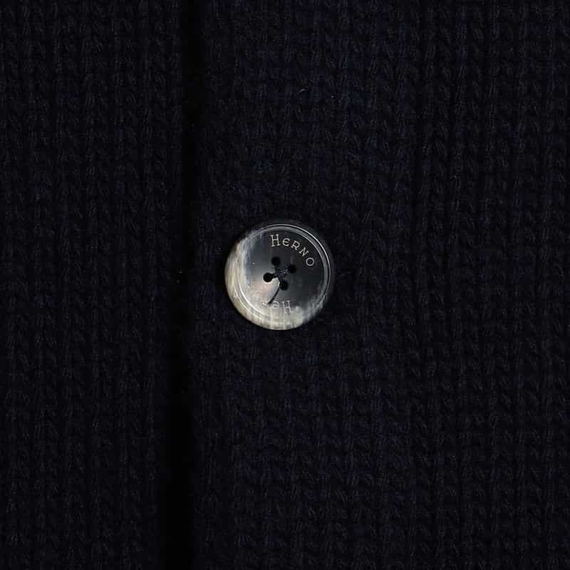HERNO "RESORT" スタンドカラーニットブルゾン NAVY