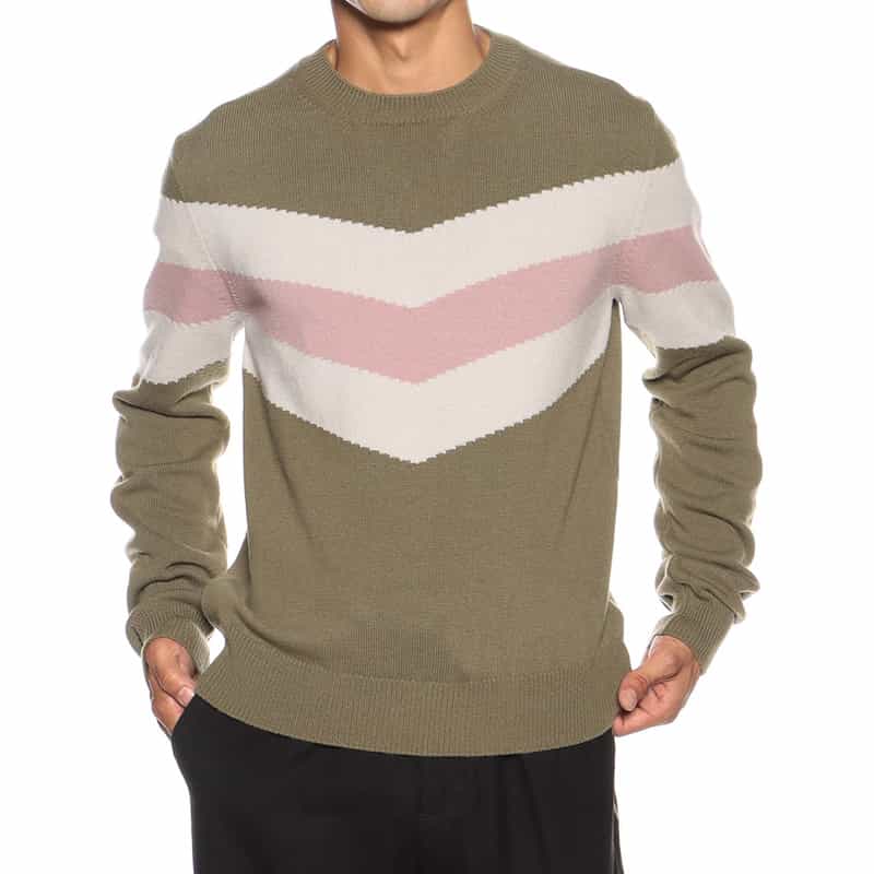 HERNO インターシャニットプルオーバー "MG00020UR" KHAKI