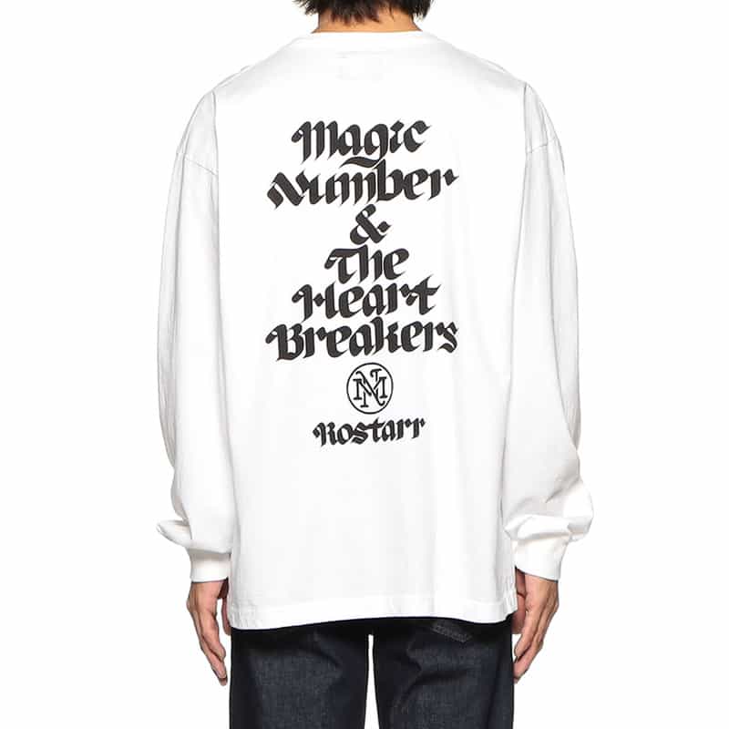 MAGIC NUMBER MAGIC NUMBER X BEDWIN & THE HEARTBREAKERS バーニーズ ニューヨーク限定バックプリントロングスリーブカットソー WHITE