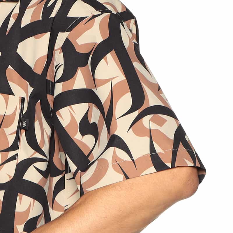 MAGIC NUMBER MAGIC NUMBER X BEDWIN & THE HEARTBREAKERS バーニーズ ニューヨーク限定カモフラージュ柄オープンカラーシャツ BROWN