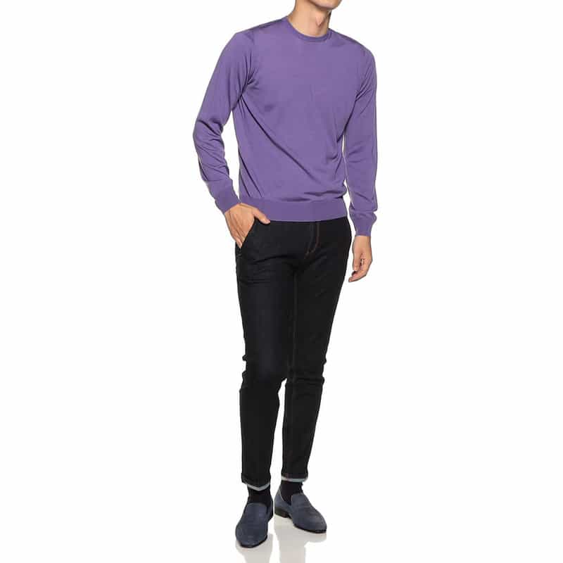 FILIPPO DE LAURENTIIS クルーネックニットプルオーバー PURPLE