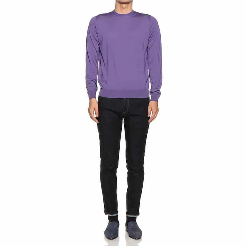 FILIPPO DE LAURENTIIS クルーネックニットプルオーバー PURPLE