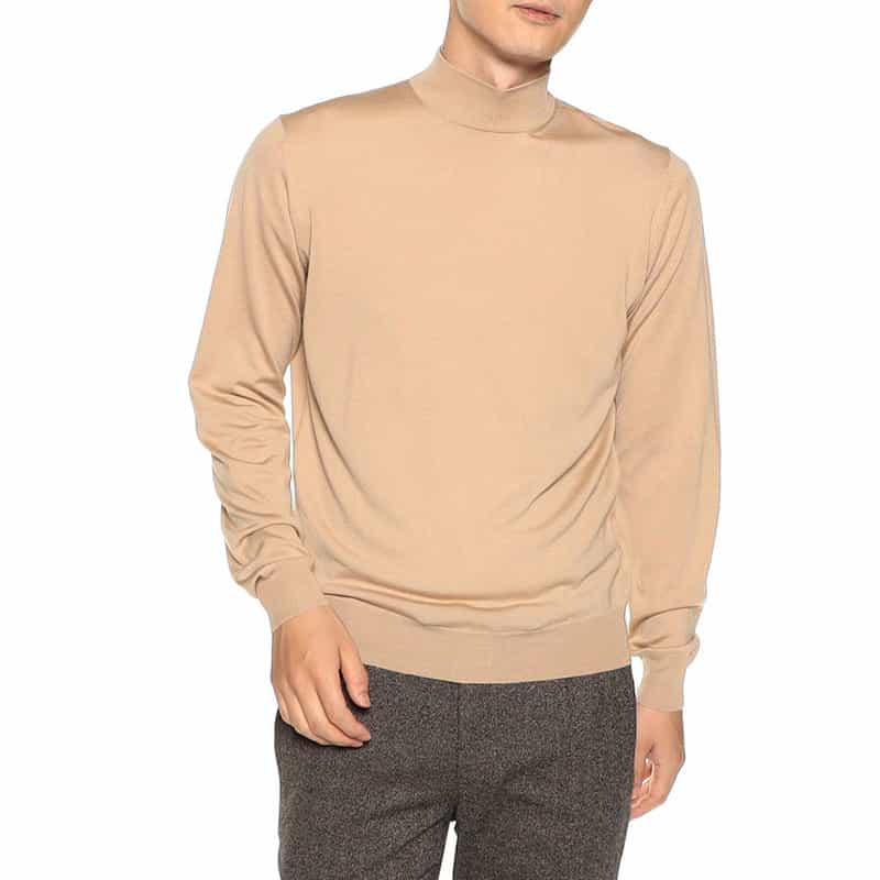 FILIPPO DE LAURENTIIS バーニーズ ニューヨーク限定モックネックニットプルオーバー BEIGE