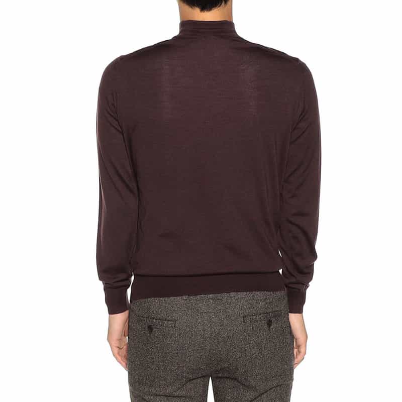 FILIPPO DE LAURENTIIS バーニーズ ニューヨーク限定モックネックニットプルオーバー WINE