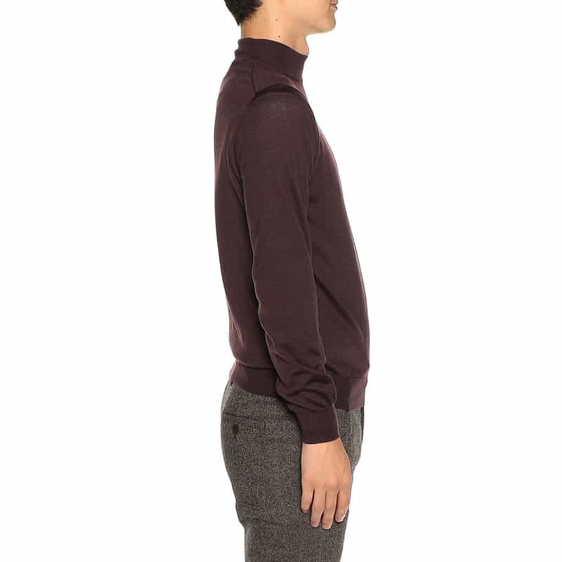 FILIPPO DE LAURENTIIS バーニーズ ニューヨーク限定モックネックニットプルオーバー WINE