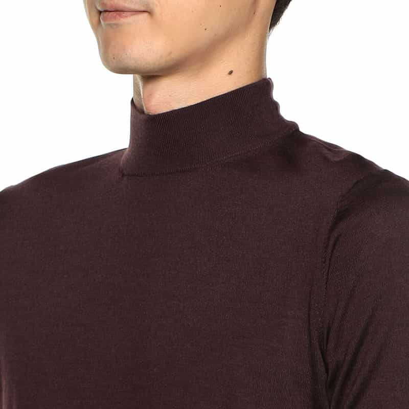 FILIPPO DE LAURENTIIS バーニーズ ニューヨーク限定モックネックニットプルオーバー WINE