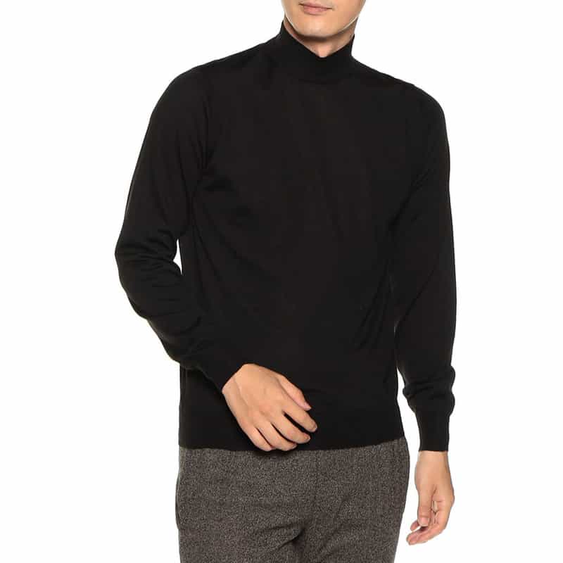 FILIPPO DE LAURENTIIS バーニーズ ニューヨーク限定モックネックニットプルオーバー BLACK