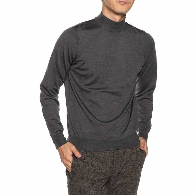FILIPPO DE LAURENTIIS バーニーズ ニューヨーク限定モックネックニットプルオーバー DARK GRAY