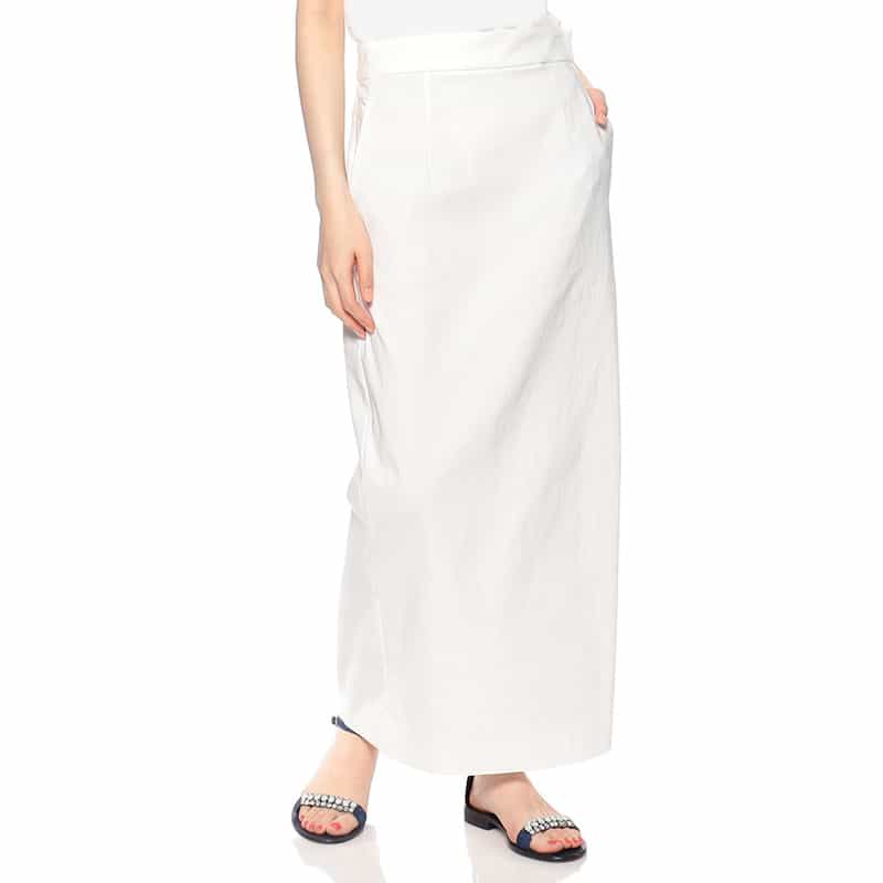 BARNEYS NEW YORK ウォッシャブルIラインスカート WHITE