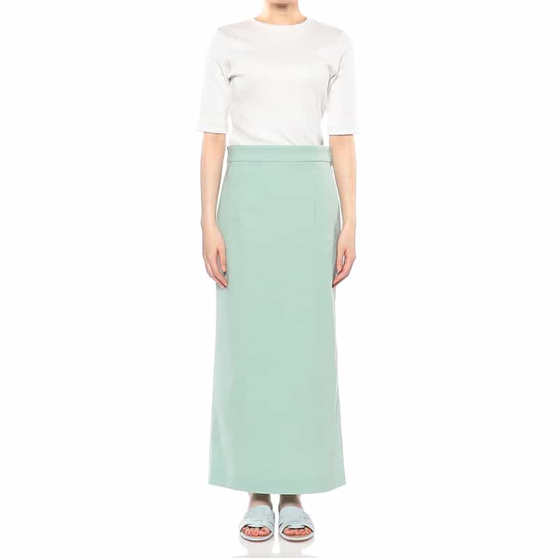 BARNEYS NEW YORK ウォッシャブルIラインスカート LIGHT GREEN