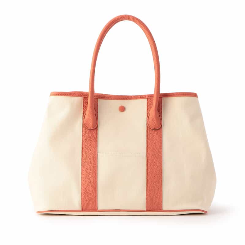 BARNEYS NEW YORK キャンバス × レザー トートバッグ IVORY