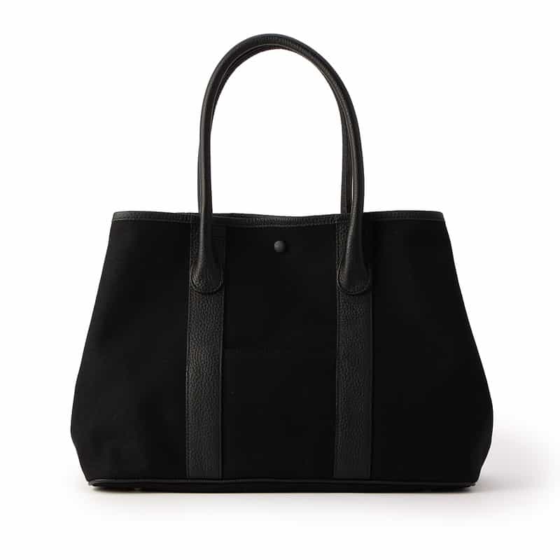 BARNEYS NEW YORK キャンバス × レザー トートバッグ BLACK