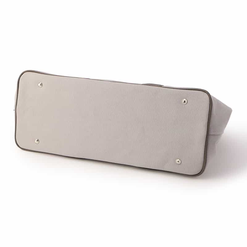 BARNEYS NEW YORK キャンバス × レザー トートバッグ LIGHT GRAY