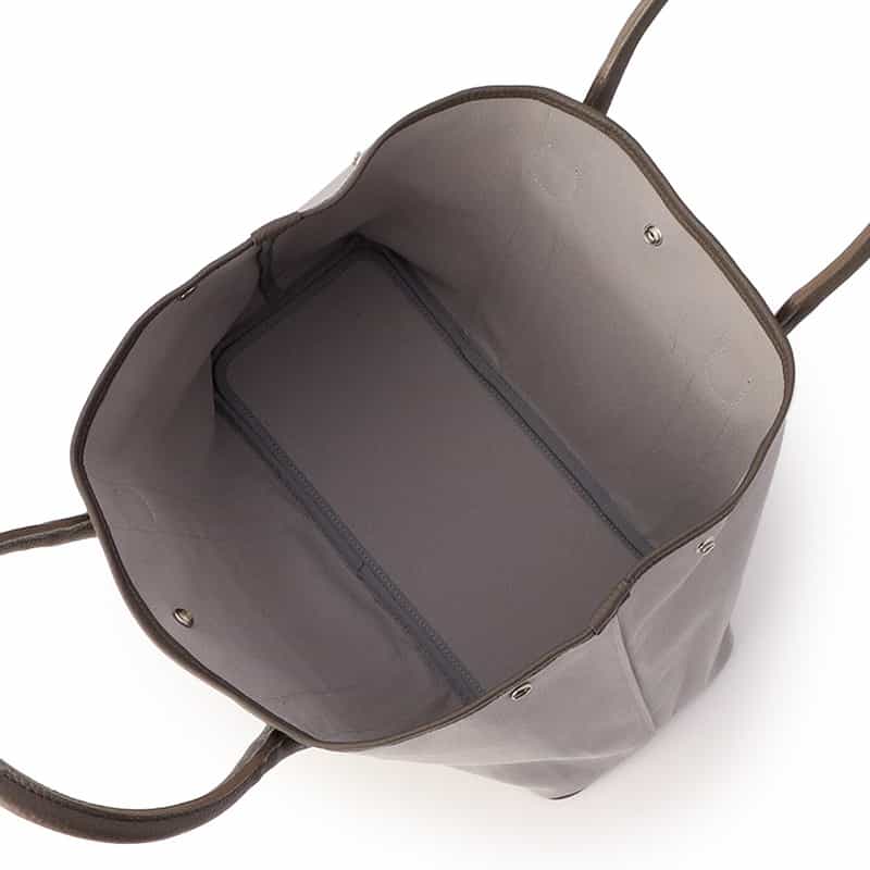 BARNEYS NEW YORK キャンバス × レザー トートバッグ LIGHT GRAY