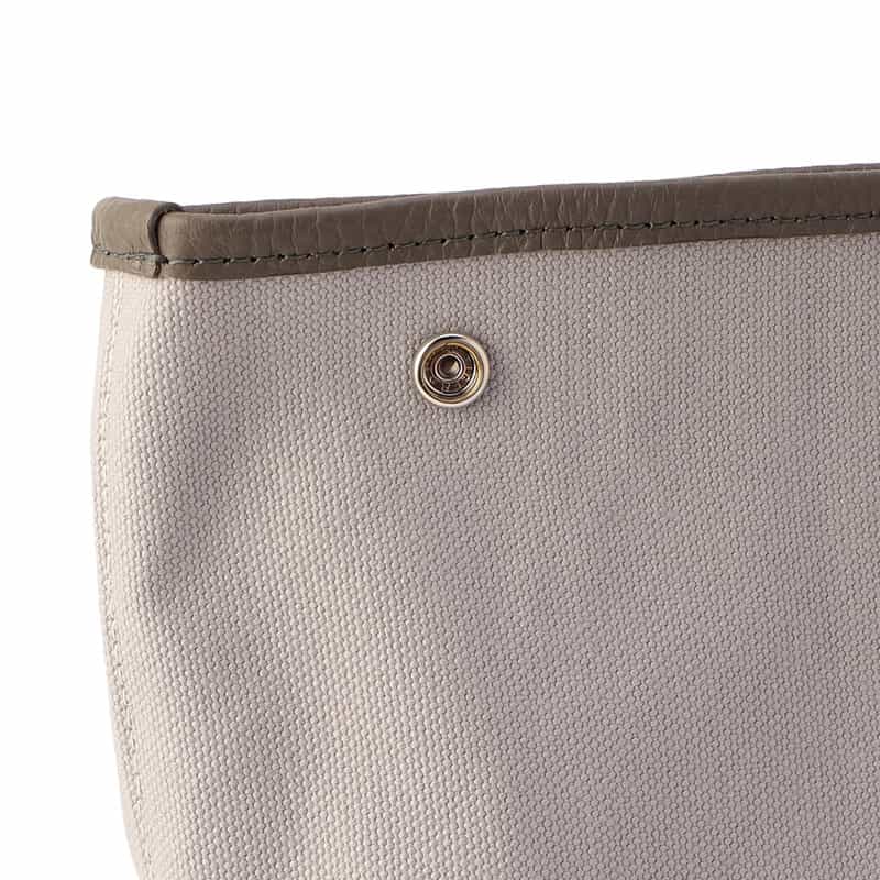 BARNEYS NEW YORK キャンバス × レザー トートバッグ LIGHT GRAY