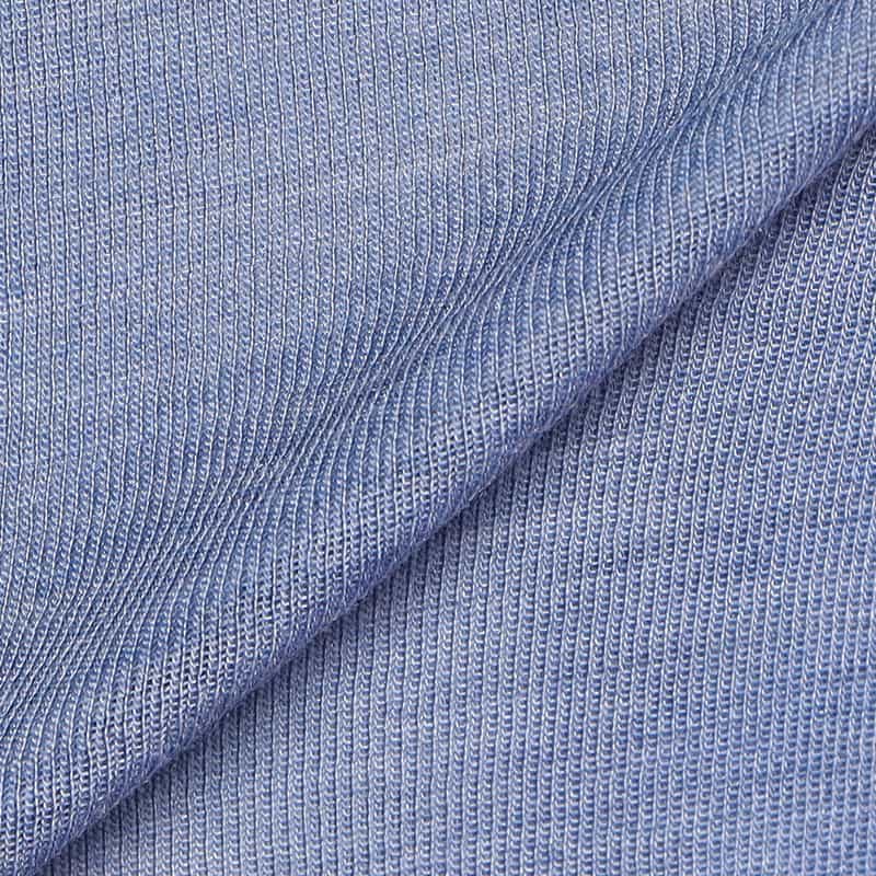 OSCALITO ウールシルク サテントリムプルオーバー LIGHT BLUE