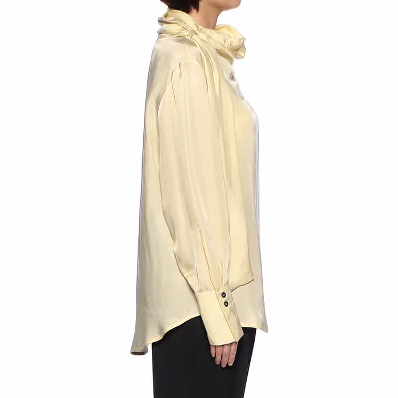 TELA シアー素材オフネック ブラウス YELLOW
