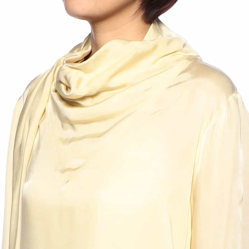 TELA シアー素材オフネック ブラウス YELLOW