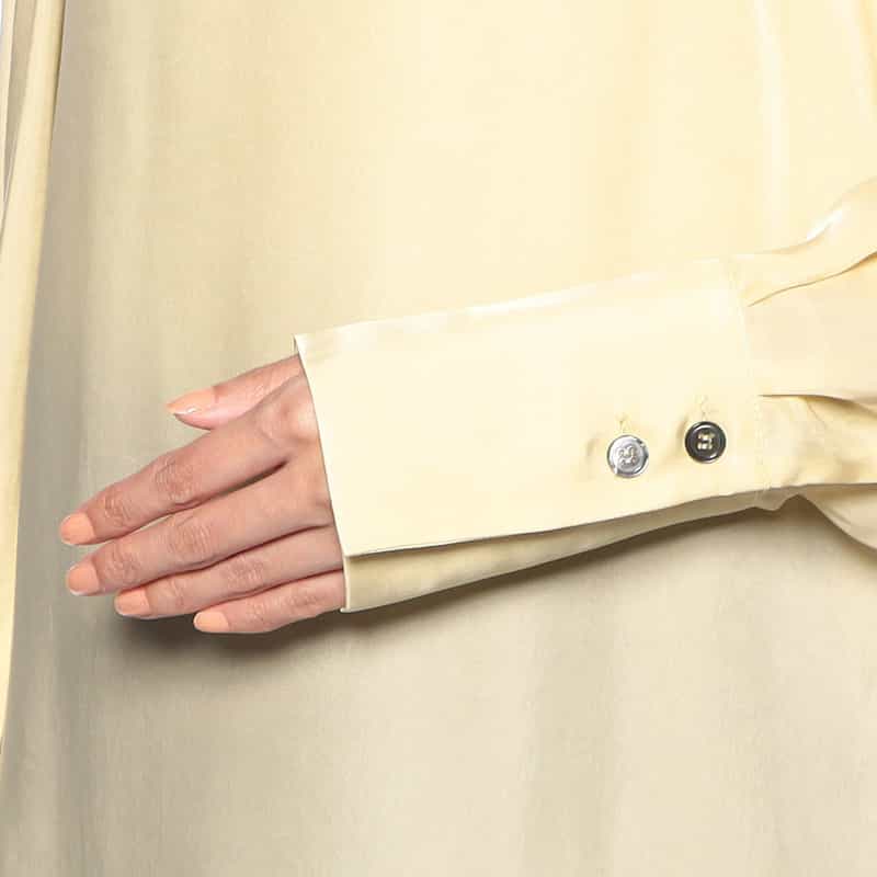 TELA シアー素材オフネック ブラウス YELLOW