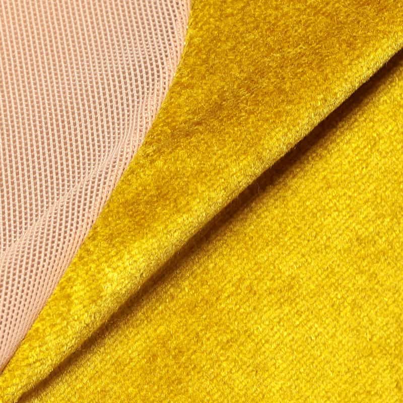 TELA チュール×ベロア コンビネーションドレス MUSTARD