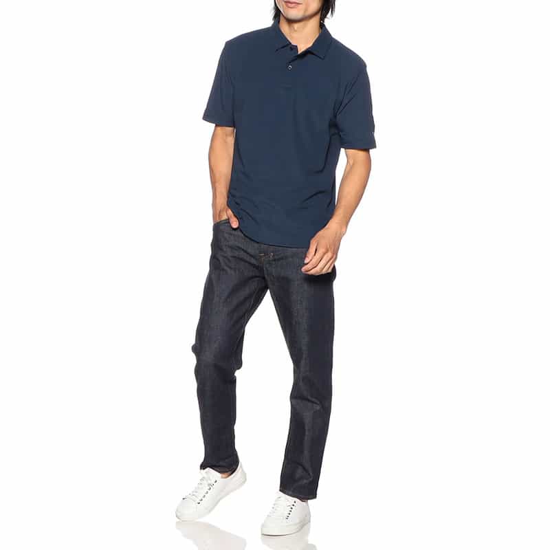 BARNEYS NEW YORK 鹿の子ポロシャツ NAVY